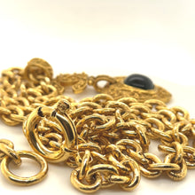 Load image into Gallery viewer, Chanel GP Vintage Gripoix CC Heart Brooch Necklace 90cm