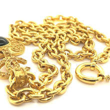 Load image into Gallery viewer, Chanel GP Vintage Gripoix CC Heart Brooch Necklace 90cm