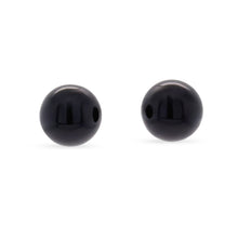 Load image into Gallery viewer, Tiffany &amp; Co. Black Onyx Ball Stud Earrings in Sterling Silver 10mm 3.51g