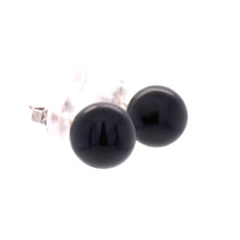 Load image into Gallery viewer, Tiffany &amp; Co. Black Onyx Ball Stud Earrings in Sterling Silver 10mm 3.51g