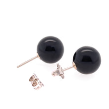 Load image into Gallery viewer, Tiffany &amp; Co. Black Onyx Ball Stud Earrings in Sterling Silver 10mm 3.51g