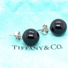Load image into Gallery viewer, Tiffany &amp; Co. Black Onyx Ball Stud Earrings in Sterling Silver 10mm 3.51g