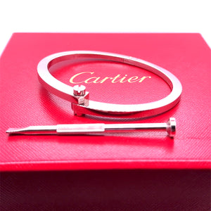 Cartier Rare 1980s 18ct White Gold Menotte Handcuff Bracelet 60.28g