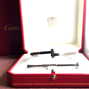 Cartier Rare 1980s 18ct White Gold Menotte Handcuff Bracelet 60.28g