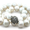 18ct White Gold Graduated South Sea Cultured Pearl Necklace with Diamond Clasp 0.34ct 149.58g