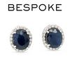 14ct White Gold Sapphire & Diamond Stud Earrings 7.56ct 4.66g