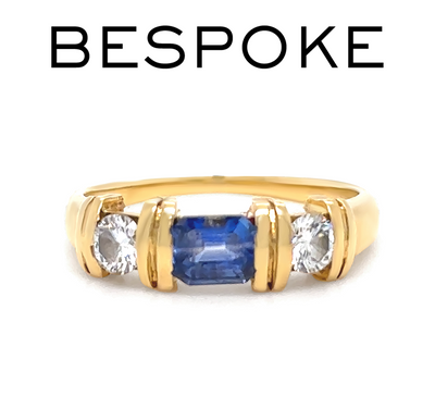 18ct Yellow Gold Sapphire and Diamond Ring 0.70ct 3.6g