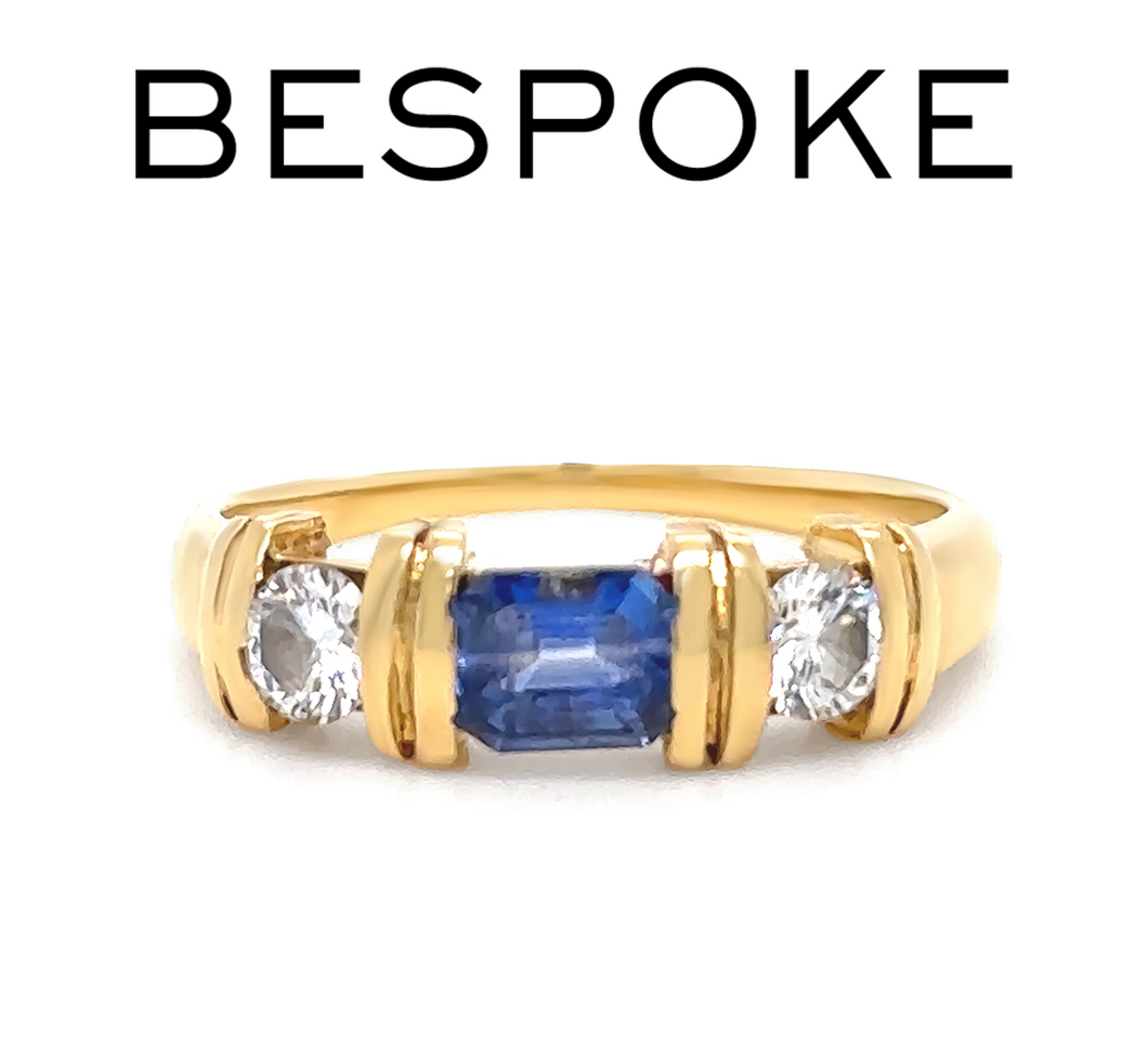 18ct Yellow Gold Sapphire and Diamond Ring 0.70ct 3.6g