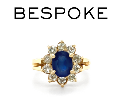 18ct Yellow Gold Sapphire and Diamond Ring 1.80ct 5.7g