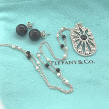 Load image into Gallery viewer, Tiffany &amp; Co. Sterling Silver Pearl and Black Onyx Necklace and Earrings Set 12.92g