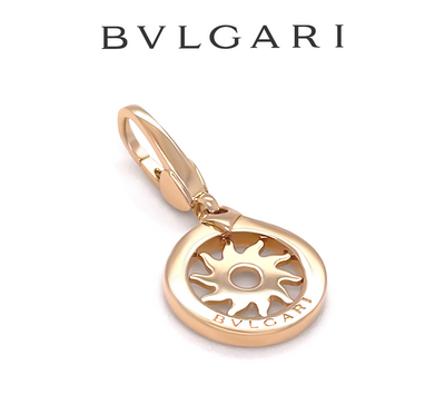 Bvlgari Rare 18ct Yellow Gold Tondo Sunburst Circle Charm Pendant 3.73g