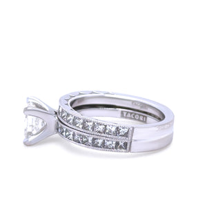 GIA 18ct White Gold Princess Cut Diamond Engagement Ring 1.72ct 6.55g