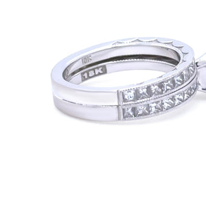 GIA 18ct White Gold Princess Cut Diamond Engagement Ring 1.72ct 6.55g