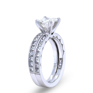 GIA 18ct White Gold Princess Cut Diamond Engagement Ring 1.72ct 6.55g
