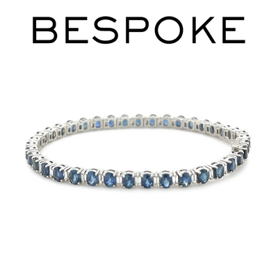 18ct White Gold Sapphire and Diamond Tennis Bracelet 8.5ct 14.38g