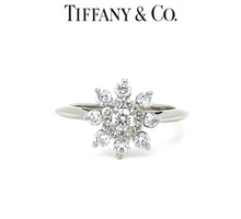 Load image into Gallery viewer, Tiffany &amp; Co. Platinum Diamond Flower Ring 0.60ct 4.54g