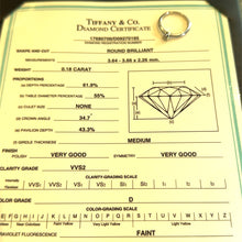 Load image into Gallery viewer, Tiffany &amp; Co. Platinum Diamond Engagement Ring 0.18ct 3.6g