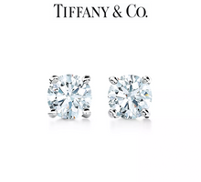 Load image into Gallery viewer, Tiffany &amp; Co. Platinum Diamond Stud Earrings 0.15ct 1.92g