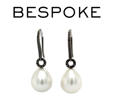 Bespoke Autore South Sea Pearls & Diamond Earrings 0.31ct