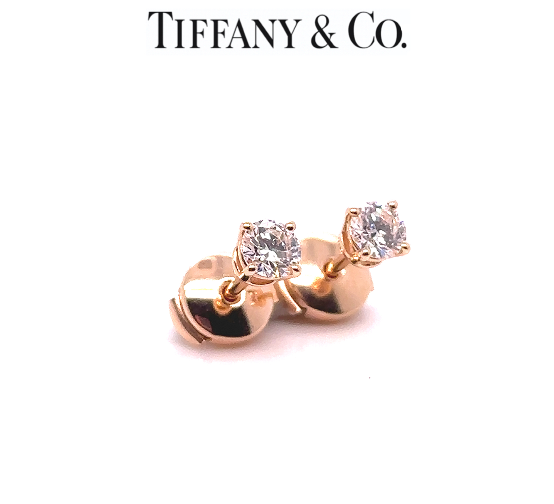 Tiffany rose gold diamond earrings outlet