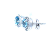 Load image into Gallery viewer, Tiffany &amp; Co. Platinum Soleste Aquamarine &amp; Diamond Earrings 1.22ct 6.28g