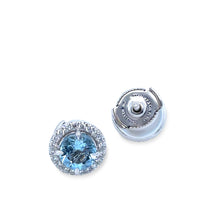 Load image into Gallery viewer, Tiffany &amp; Co. Platinum Soleste Aquamarine &amp; Diamond Earrings 1.22ct 6.28g