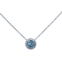 Load image into Gallery viewer, Tiffany &amp; Co. Platinum Soleste Aquamarine &amp; Diamond Necklace 1.00ct 3.88g
