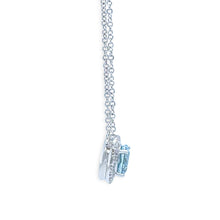 Load image into Gallery viewer, Tiffany &amp; Co. Platinum Soleste Aquamarine &amp; Diamond Necklace 1.00ct 3.88g