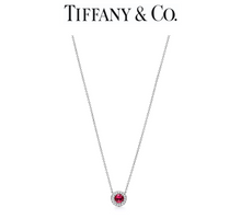 Load image into Gallery viewer, Tiffany Soleste pendant in Platinum with a Ruby and Diamonds