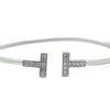 Tiffany & Co. 18ct White Gold T Diamond Wire Bracelet 0.24ct 8.60g