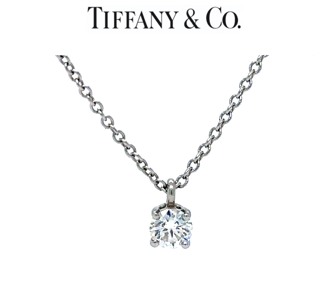 Tiffany Co Solitaire Diamond Pendant