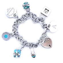 Load image into Gallery viewer, Tiffany &amp; Co 18ct Yellow Gold and Sterling Silver Charm Bracelet 78.7g
