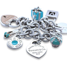 Load image into Gallery viewer, Tiffany &amp; Co 18ct Yellow Gold and Sterling Silver Charm Bracelet 78.7g