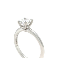 Load image into Gallery viewer, Tiffany &amp; Co. Platinum Princess Cut Diamond Engagement Ring 0.82ct 4.5g