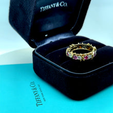 Load image into Gallery viewer, Tiffany &amp; Co. Platinum Schlumberger Diamond &amp; Sapphire Ring 1.34ct 7.1g