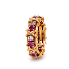 Load image into Gallery viewer, Tiffany &amp; Co. Platinum Schlumberger Diamond &amp; Sapphire Ring 1.34ct 7.1g