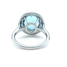 Load image into Gallery viewer, Tiffany &amp; Co. Platinum Soleste Aquamarine &amp; Diamond Ring 3.95ct 7.17g