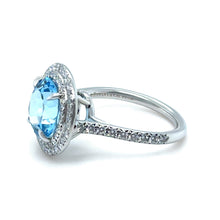 Load image into Gallery viewer, Tiffany &amp; Co. Platinum Soleste Aquamarine &amp; Diamond Ring 3.95ct 7.17g