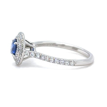 Load image into Gallery viewer, Tiffany &amp; Co. Platinum Soleste Blue Sapphire &amp; Diamond Engagement Ring 1.15ct 4.65g