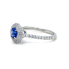 Tiffany & Co. Platinum Soleste Blue Sapphire & Diamond Engagement Ring 1.15ct 4.65g