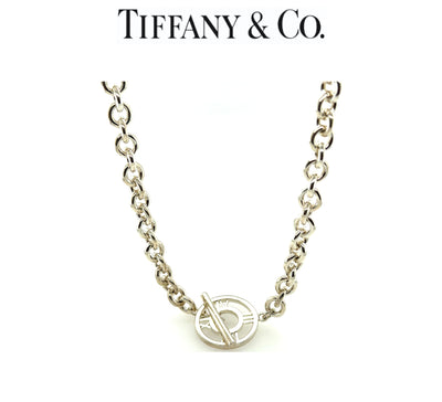 Tiffany & Co. Sterling Silver 2003 Atlas Roman Numeral Toggle Necklace 56g