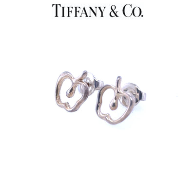 Tiffany & Co. Sterling Silver Elsa Peretti Apple Stud Earrings 1.65g