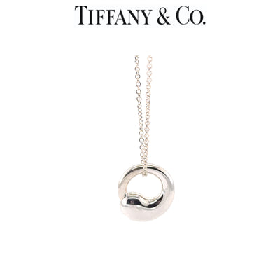 Tiffany & Co. Sterling Silver Elsa Peretti Eternal Circle Pendant Necklace 4.11g
