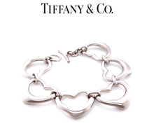 Load image into Gallery viewer, Tiffany &amp; Co. Sterling Silver Elsa Peretti Six Heart Bracelet 54g