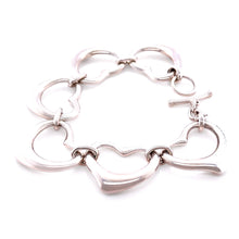 Load image into Gallery viewer, Tiffany &amp; Co. Sterling Silver Elsa Peretti Six Heart Bracelet 54g