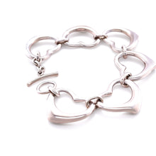 Load image into Gallery viewer, Tiffany &amp; Co. Sterling Silver Elsa Peretti Six Heart Bracelet 54g