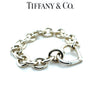 Tiffany & Co. Sterling Silver Vintage Heart Clasp Round Link Bracelet 45.19g