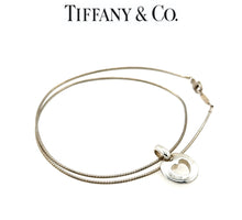Load image into Gallery viewer, Tiffany &amp; Co. Sterling Silver Vintage Pierced Heart Pendant Choker Necklace 7.15g