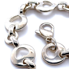 Load image into Gallery viewer, Tiffany &amp; Co. Sterling Silver Vintage Stencil Heart Link Bracelet 29.17g