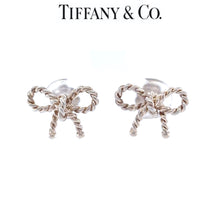 Load image into Gallery viewer, Tiffany &amp; Co. Sterling Silver Vintage Twist Rope Bow Ribbon Earrings 2g